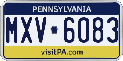 PA license plate MXV6083
