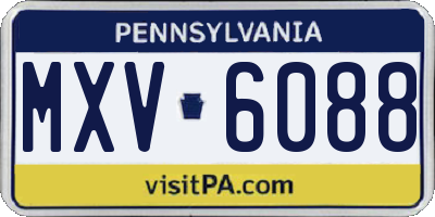 PA license plate MXV6088