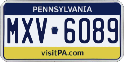 PA license plate MXV6089