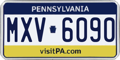 PA license plate MXV6090