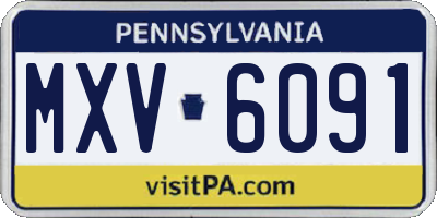 PA license plate MXV6091