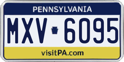 PA license plate MXV6095