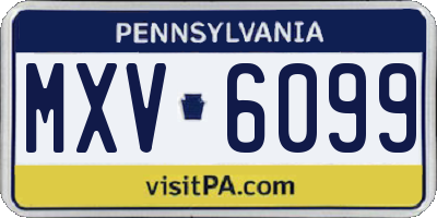 PA license plate MXV6099