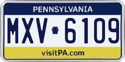 PA license plate MXV6109