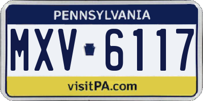 PA license plate MXV6117
