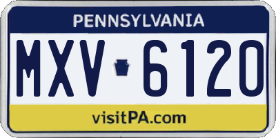 PA license plate MXV6120