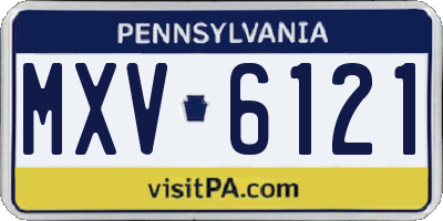 PA license plate MXV6121