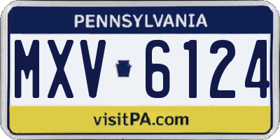 PA license plate MXV6124