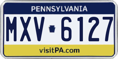 PA license plate MXV6127