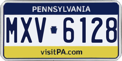 PA license plate MXV6128