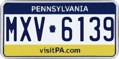 PA license plate MXV6139