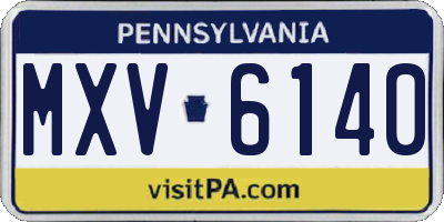 PA license plate MXV6140