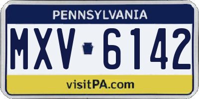 PA license plate MXV6142