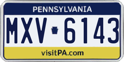 PA license plate MXV6143