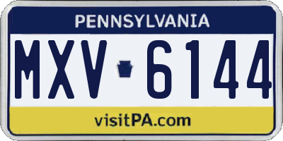 PA license plate MXV6144