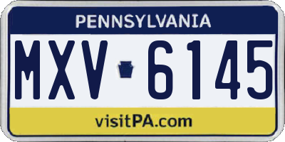 PA license plate MXV6145