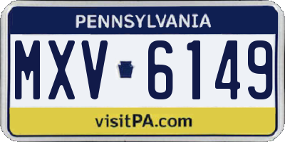 PA license plate MXV6149