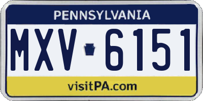 PA license plate MXV6151