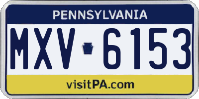 PA license plate MXV6153