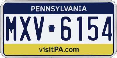 PA license plate MXV6154