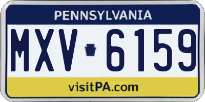 PA license plate MXV6159
