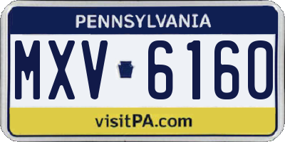 PA license plate MXV6160