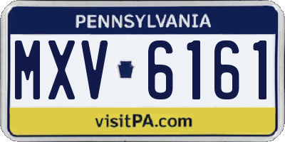 PA license plate MXV6161