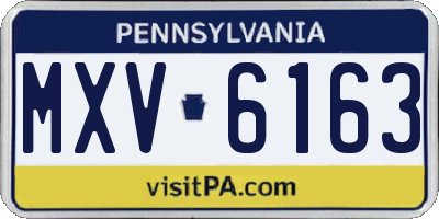 PA license plate MXV6163