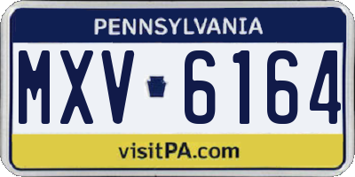 PA license plate MXV6164