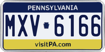 PA license plate MXV6166