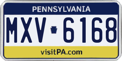 PA license plate MXV6168
