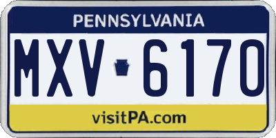 PA license plate MXV6170