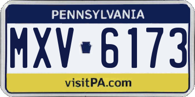 PA license plate MXV6173