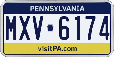 PA license plate MXV6174