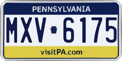 PA license plate MXV6175
