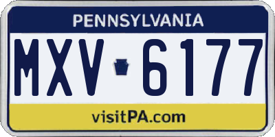PA license plate MXV6177