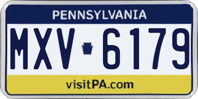 PA license plate MXV6179