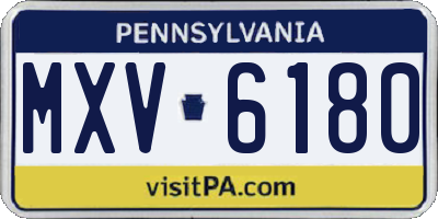PA license plate MXV6180