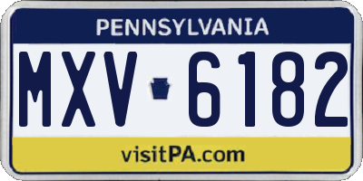 PA license plate MXV6182