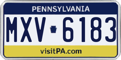 PA license plate MXV6183