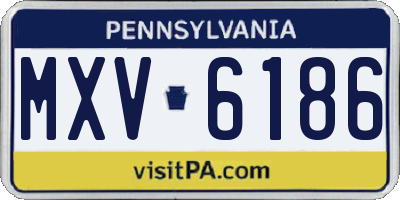 PA license plate MXV6186