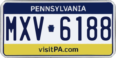 PA license plate MXV6188