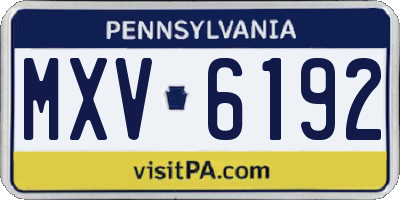 PA license plate MXV6192