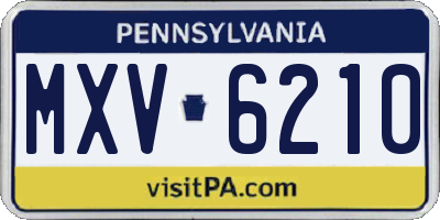 PA license plate MXV6210