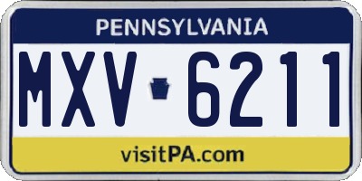 PA license plate MXV6211