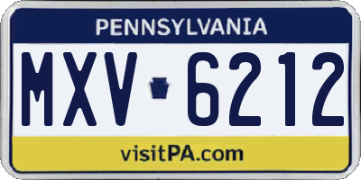 PA license plate MXV6212