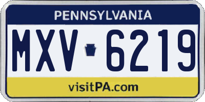PA license plate MXV6219