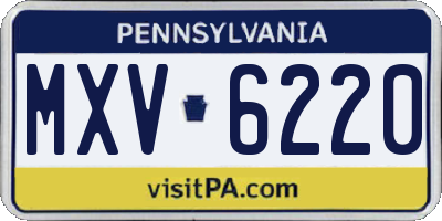PA license plate MXV6220