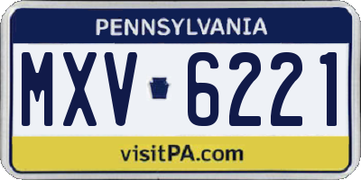 PA license plate MXV6221