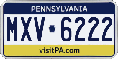 PA license plate MXV6222